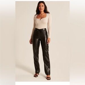 NWT Abercrombie & Fitch Pants in Vegan Leather with Criss Cross Waistband